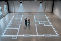 Visualisations en taille réelle de maisons numérisées avec projecteur laser DLP 10000 lumens, système de projection proportionnelle pour la conception de maisons