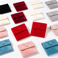 Bolsa de Terciopelo con Cierre a Presión para Joyería, Anillos, Almacenamiento de Viaje, Embalaje de Regalo, Embalaje de Regalo de Boda, Personalizado OEM