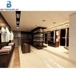 Magasin de vêtements pour hommes en <span class=keywords><strong>bois</strong></span> blanc simple Design d'intérieur Magasin de vêtements complet personnalisé Vitrine Présentoir Meubles pour magasin de vêtements - Product Image 5