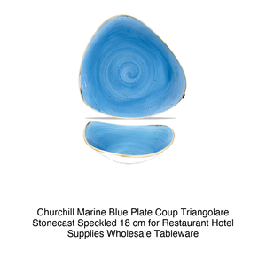 จานสามเหลี่ยมสีน้ำเงินทะเล 18 ซม. ชิร์ชเชล สโตนคาสต์ ลายจุด Scfstrb7 - Product Image 2