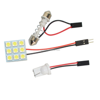 Pièces de véhicule, haute qualité, 12V LED 5050 9SMD 9 LED, lumière de dôme blanche, adaptateur T10 Festoon, lampe intérieure de voiture idéale pour la lecture