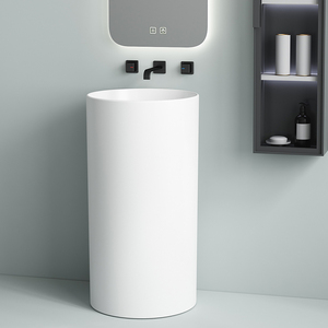 Lavabo <span class=keywords><strong>de</strong></span> pedestal redondo <span class=keywords><strong>de</strong></span> cerámica <span class=keywords><strong>de</strong></span> Canton Fair, lavabo <span class=keywords><strong>de</strong></span> mano montado en el suelo - Product Image 6