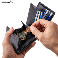 Dompet Kulit Pria Multifungsi Kasual Kapasitas Besar dengan Kantong Koin untuk Penggunaan Sehari-hari