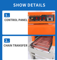Tunnel de rétraction vertical automatique 4020 pour tubes de quartz, films PVC/POF, boîtes, emballages alimentaires et feuilles, avec chauffage mécanique et électrique