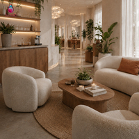 Mobilier de salon de manucure moderne personnalisé Sundo, éclairage LED, décoration de salon de beauté pour la décoration intérieure, mobilier de salon de coiffure personnalisé