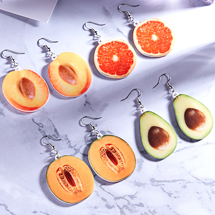 fruit earrings silver