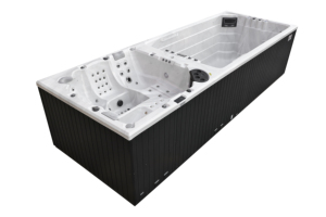 Piscina con bomba de calor con filtro limpiador de bañera de hidromasaje integrado - Product Image 3