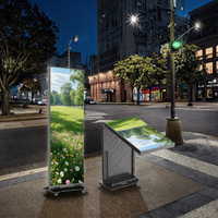 Écran LED intelligent portable P2 avec support de texte SDK, panneau pliable intérieur/extérieur sur pied mobile pour publicité animée