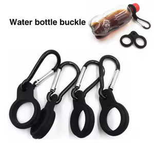 Boucle de transport portable en silicone pour bouteille d'eau, support de bouteille avec mousqueton en D pour le camping - Product Image 5
