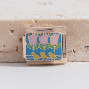 Pulsera de dijes dorada modular, accesorios de joyería DIY, diseño de dibujos animados, regalo unisex, engaste de aleación de zinc - Product Image 4