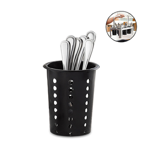Cilindro bianco porta posate in plastica forata casa cucina Organizer per stoviglie - Product Image 1