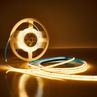 Tira de LED COB Súper Brillante y Flexible de 608 LED, Regulable, de Doble Color, con Clasificación IP20, 10 mm de Ancho, CCT Ajustable a 2700K, Control Remoto, CRI90