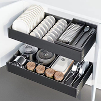 Acessórios de Armazenamento para Cozinha Personalizados de Fábrica: Gaveta Deslizante de 2 Camadas para Armário e Cesto Deslizante