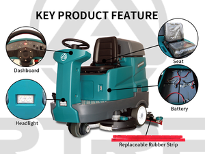 Autolaveuse autoportée Artred pour nettoyage de sols industriels, élimination des taches tenaces, avec brosses en caoutchouc durables - Prix - Product Image 2