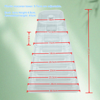 Support de présentation en plastique PET jetable à 9 niveaux pour macarons, sandwichs, chewing-gum, fête, assemblé en couches