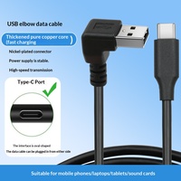 Câble de charge Type-C vers USB-A en stock usine avec blindage, prend en charge le transfert de données et la charge, 0,3 mètre de long