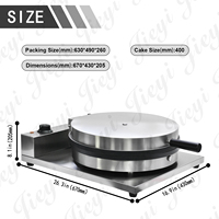 Machine à crêpes électrique commerciale 2400W, plaque antiadhésive ronde 400mm, 0-300 ° Thermostat réglable C, OEM ODM, directement de l'usine