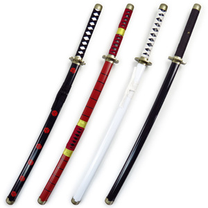 20 Estilos, 102 cm, Arma de Cosplay de Anime, Roronoa Zoro, Juego de <span class=keywords><strong>3</strong></span> Espadas, Versión ABS, Enma Ame No Habakiri Sandai <span class=keywords><strong>Kitetsu</strong></span>, Katana de Madera de Juguete - Product Image 5