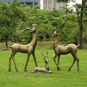 China Quality Different Sizes Customized Deer Bronze Animal Sculpture For Outdoor Decoration