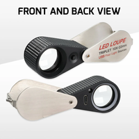 Loupe de bijoutier 20X avec 6 LED et lumière UV, lentille optique 22mm, loupe rechargeable pour collectionneurs et gemmologues