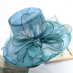 قبعة الكنيسة عالية الجودة الرسمية الملونة زهرة الأورجانزا ، حفلة فاتن الزفاف الديكور النساء مستوحاة من ديربي كنتاك - Product Image 3