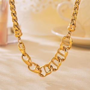 Collana da donna <span class=keywords><strong>in</strong></span> acciaio inossidabile placcata <span class=keywords><strong>in</strong></span> oro 18k senza fadele collane a catena iperbole da donna <span class=keywords><strong>in</strong></span> stile Hip-hop <span class=keywords><strong>Rock</strong></span> Punk - Product Image 1