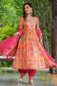 Alia Cut Anarkali Kurtis Pent avec Dupatta pour le bureau et l'usage régulier de l'Inde Approvisionnement d'usine en gros - Product Image 6