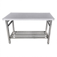 Vouwbare werkbank/buffettafel van 304 roestvrij staal met onderste plank voor keuken, catering en restaurant