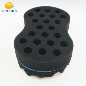 Fabrik Logo benutzer definierte hohe Dichte zweiseitige Welle Schaum Schwamm Haars chwämme für schwarze Männer Locken - Product Image 4