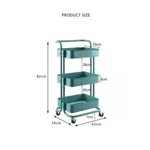 Chariot de rangement pour salle de bain facile à déplacer en métal mince à 3 couches Techniques de laque pour le stockage des épices alimentaires pour le salon - Product Image 6