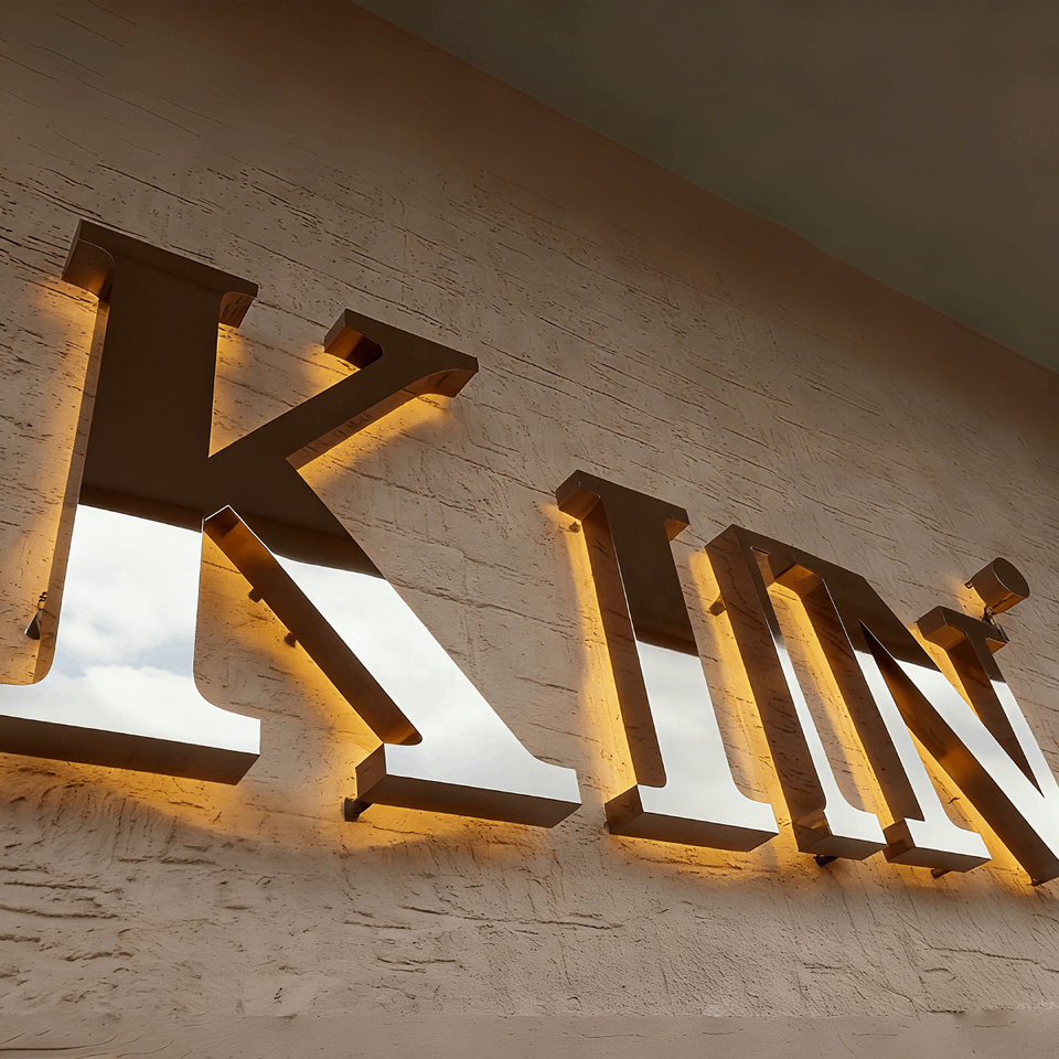 Backlit Branding Wall Sign With logo Led Letter Board Outdoor Sign ...