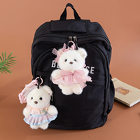 Vente directe usine : Porte-clés ours en peluche Lolita Dress, adorable ours blanc en peluche, pendentif de sac, breloque pour sac à dos de filles