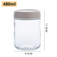 6-pack 16 oz Contenants d'avoine de nuit Conteneurs de stockage des aliments Pots à salade Mason à large bouche Pots d'avoine en verre avec couvercles hermétiques