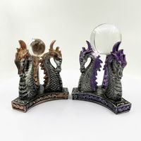 Décoration de robinet de bureau à domicile en résine peinte à la main avec base de boule de cristal en forme de tête de dragon créative