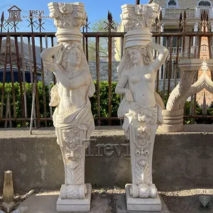 Porte de jardin en pierre Olumn grandes Statues blanches conception de <span class=keywords><strong>pilier</strong></span> avec <span class=keywords><strong>Statue</strong></span> prix de gros - Product Image 1
