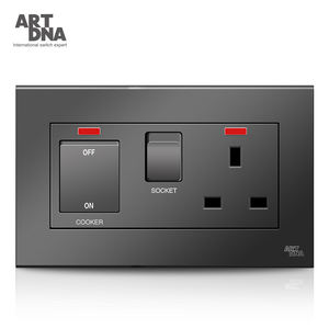 Artdna 250V <span class=keywords><strong>45A</strong></span> đôi cực chuyển đổi với neon ánh sáng bếp nhà Bếp điều hòa không khí Máy nước nóng điều khiển đơn vị tường chuyển đổi ổ cắm - Product Image 3