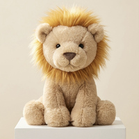 Peluche Lion Doux à Deux Positions, Jouet en Peluche Premium, Rembourrage Coton PP, Ornement Adorable, Cadeau Doux, Anti-Stress, Brodé