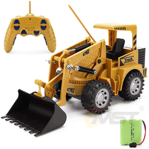 5CH 2.4GHZ Set Permainan Konstruksi Pura-pura RC <span class=keywords><strong>Bulldozer</strong></span> 1/24 Pemuat Depan Kendaraan Traktor RC Mainan Konstruksi Kendali Jarak Jauh - Product Image 1