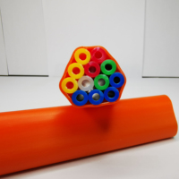 Paquete de Microductos de Fibra Óptica HDPE de 14/12 mm, 7 Vías, Forma Cuadrada de 2,5 mm, Protección de Seguridad Naranja/Azul, Cables de Comunicación Personalizados