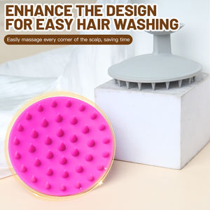 Customized Silicone <b>Soft</b> Touch Round Shampoo <b>Brush</b> with Meridian Massage Comb for Salon & Home Use <b>Hair</b> Washing - Product Image 2
