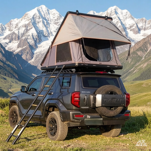 Auvent latéral pliable pour toit <span class=keywords><strong>de</strong></span> voiture - Camping en plein air, ouverture automatique quatre saisons, structure en acier inoxydable, coque en polyester - Product Image 1