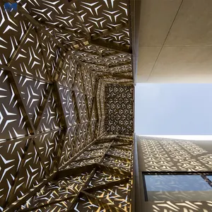 Logam Dekorasi Potongan Laser Aluminium Dekoratif, Istana Artistik Klasik, Luar Ruangan, Baja Tahan Karat, Dinding Tirai