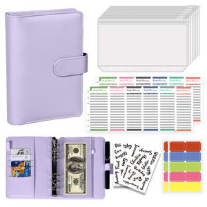 Carnet A6 créatif en cuir PU Macaron, classeur à feuilles mobiles vierges - Product Image 1