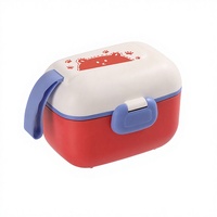 Boîte de conservation alimentaire pliable et portable pour enfants, mignonne, à double niveau, sans BPA, en plastique écologique, avec couvercles pour la préservation de la fraîcheur