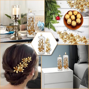 Fleurs artificielles en plastique, orchidées dorées, remplissages de vase, fausses compositions florales, décoration de mariage, fête, maison, restaurant, marque <span class=keywords><strong>CH</strong></span> - Product Image 6