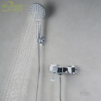 Robinet de douche mural avec impression de logo gratuite pour l'Asie centrale et la Russie, prix d'usine, robinet de salle de bain en laiton avec ensembles de douche