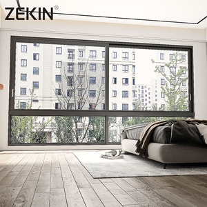 Fenêtre coulissante horizontale en aluminium à rupture de pont thermique, double vitrage, sur mesure, moderne, pour villa, ZEKIN. - Product Image 1