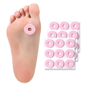6/9 pièces de pansements adhésifs invisibles en mousse de latex rose jetables, ronds/ovales, anti-frottement pour les pieds, pour cors et callosités - Product Image 1