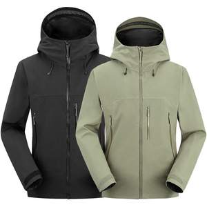 Chaqueta Impermeable Transpirable Calefactable Para Hombre, Cortavientos Rígido Funcional de 3 Capas, Largo con Cierre de Cremallera Para Montañismo - Product Image 1