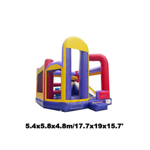 Château gonflable populaire en PVC <span class=keywords><strong>avec</strong></span> toboggan, aire de jeux extérieure pour enfants, maisons parallèles, 100+ - Product Image 3